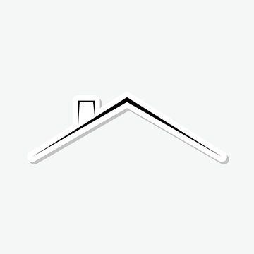 House sticker icon isolated on gray background