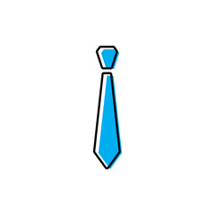 Isolated style tie flat icon on a white background. Design vector