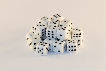 Group of dice on a white background