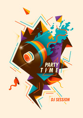 Abstract party poster in modern style. Vector illustration.