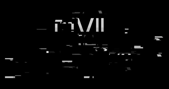 Civil disorder text glowing glitch effect on black.