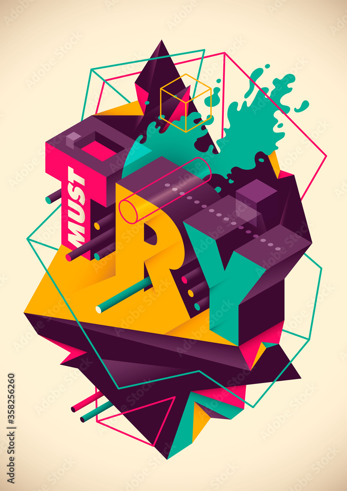 Poster abstract style typographic background design.. vector illustration.