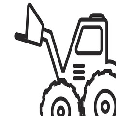 excavator on a white background