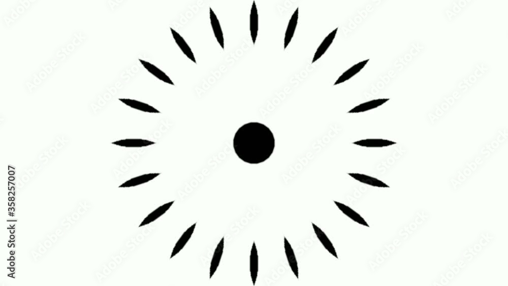Poster graphic effect emerging from the center of the frame forming a tunnel.