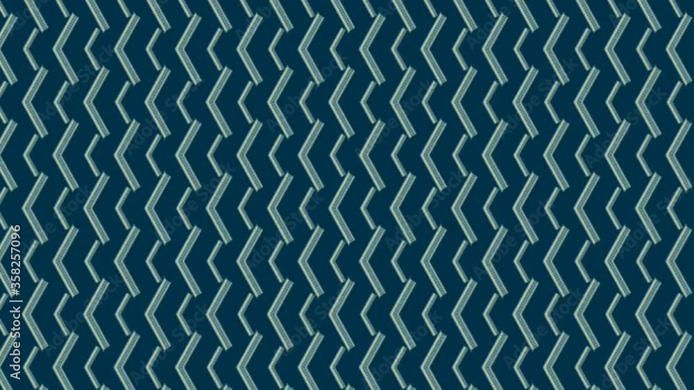 Poster effect of circles and lines rotating on blue background.