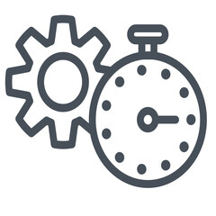 blue clock with gears