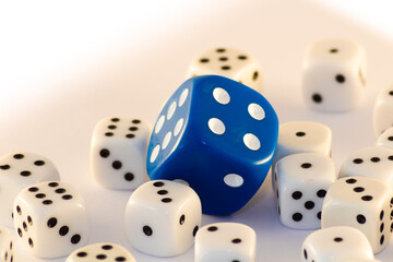 Group of dice on a white background