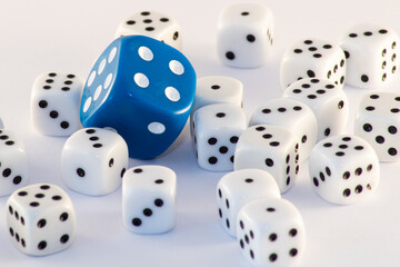 Group of dice on a white background