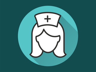 Nurse icon for graphic and web design.