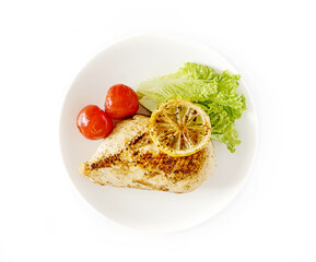 fried chicken breast with vegetables
