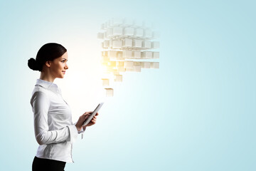 Glowing cubes. Innovation and creativity concept © Sergey Nivens