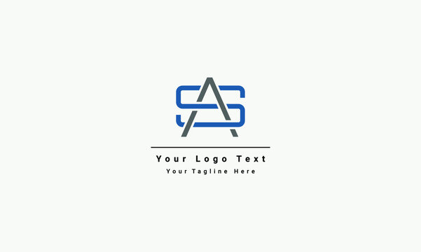 AS S A Logo. SA Letter Design Vector with Blue Color.