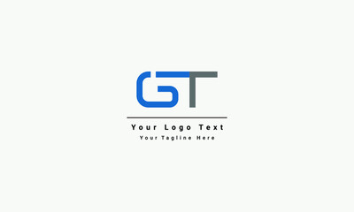 GT Letter Logo Design with Creative Modern Trendy Typography blue and Black Colors. GT or TG initial Logo Template vector icon design