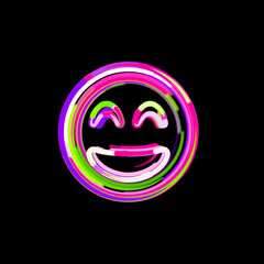 Symbol grin beam from multi-colored circles and stripes. UFO Green, Purple, Pink