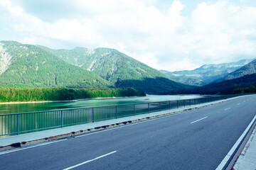View of the Sylvensteinspeicher in Bavaria