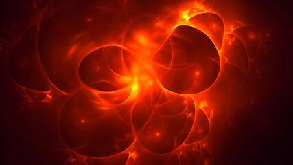3D rendering abstract multicolor fractal light background