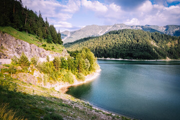 View of the Sylvensteinspeicher in Bavaria