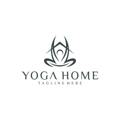Yoga home logo design template ,Yoga center logo design concept ,Vector illustration