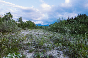 Cloud-covered meadow landscapes in Bavaria