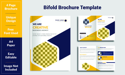 Business modern creative bi-fold brochure template
