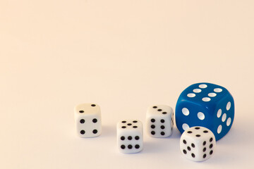 Group of dice on a white background