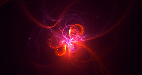 3D rendering abstract multicolor fractal light background