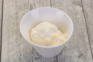 Sour cream in the bowl