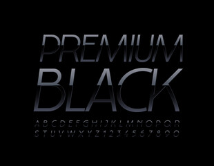 Vector Premium Black Alphabet Letters and Numbers. Modern elegant Font