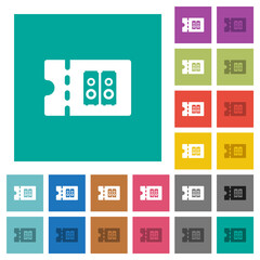 Hi-fi shop discount coupon square flat multi colored icons