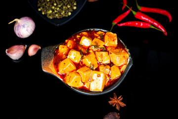 Stir-fried beancurd in hot sauce (Mapo Tofu)