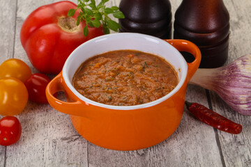 Famous Spanish gazpacho tomato soup