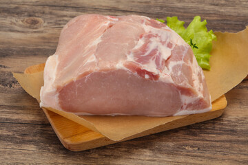 Raw pork meat piece for cooking
