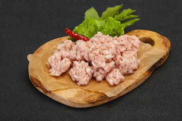 Homemade pork minced meat for cooking