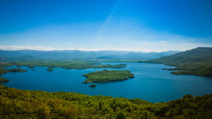 Lake and mountains