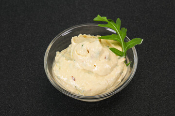 Hummus snack with olive oil