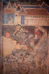 Wat Phumin is one of the most popular temples in Nan province and distinguished itself with the famous wall paintings. one of the motives is the 