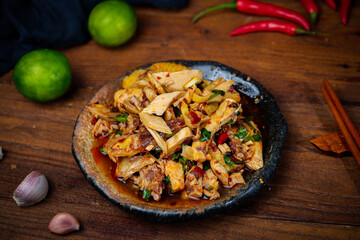 spicy shredded chicken meat
