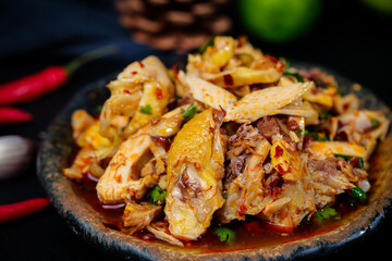 spicy shredded chicken meat
