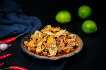 spicy shredded chicken meat

