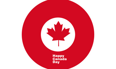 Happy Canada Day background with red maple leaf. vector illustration. paper art style