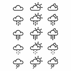 weather icon with a black image and white background.