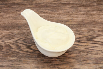 Sour cream in the bowl