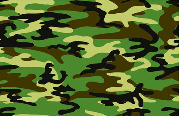 Camouflage seamless pattern. Woodland color scheme.