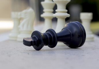 White and black  chess pieces 