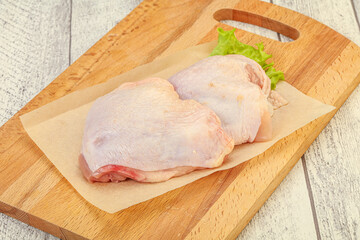 Raw chicken hip for cooking