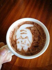 Hot Chocolate with Cute Kitty Cat Latte