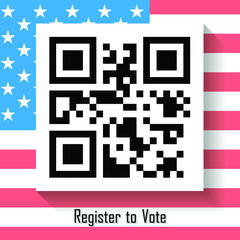 Register to Vote - USA Presidential Election - QR Code - Quick Response Code background template for the USA Elections