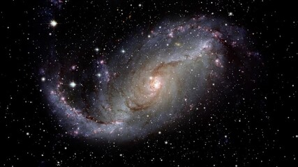 Floating through space and nebula while the galaxy, stars and the milky way are moving towards the viewer in outerspace.