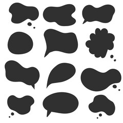 Empty black speech bubbles. Online chat clouds vector isolated on white background. Infographic elements for your design. Stock Vector Illustration