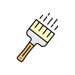 Brush flat design vector with line